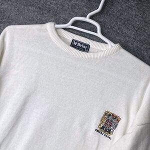 Vintage McBriar Chivas Regal Scoth Crewneck Sweater Mens XL White Cotton USA